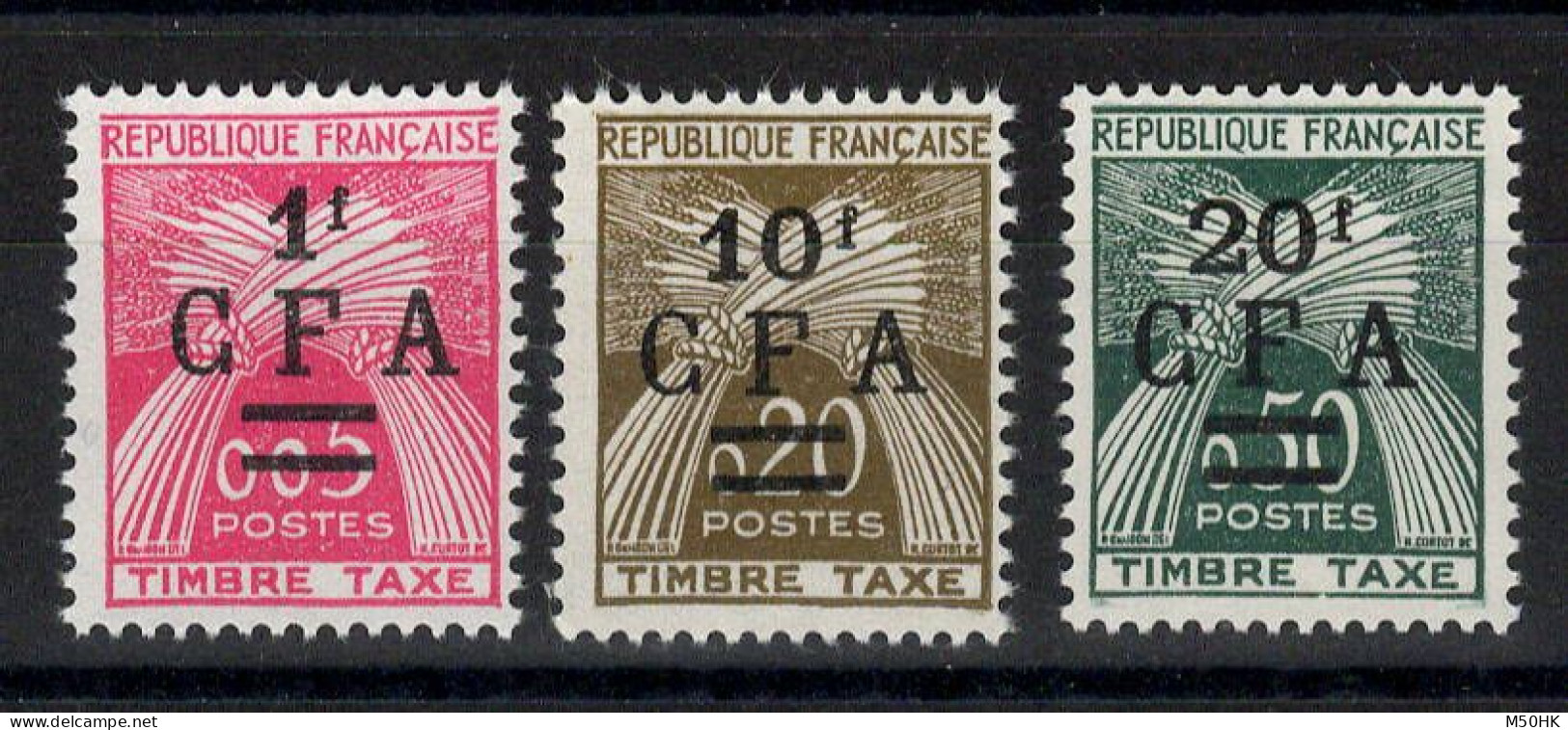 Reunion CFA - YV Taxe 45 à 47 N** MNH Luxe , Gerbes , Cote 37 Euros - Postage Due