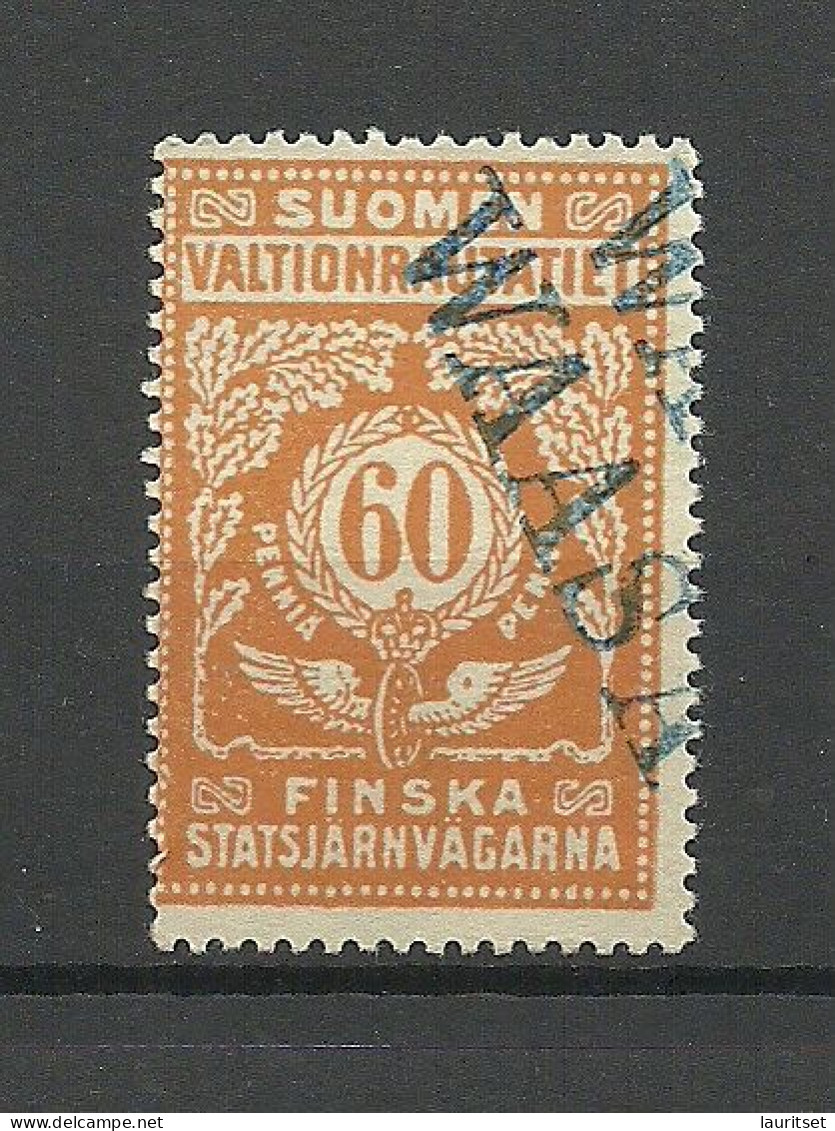 FINLAND FINNLAND 1918 Railway Stamp Eisenbahn Packetmarke O Line Cancel Waasa Vaasa - Paquetes Postales