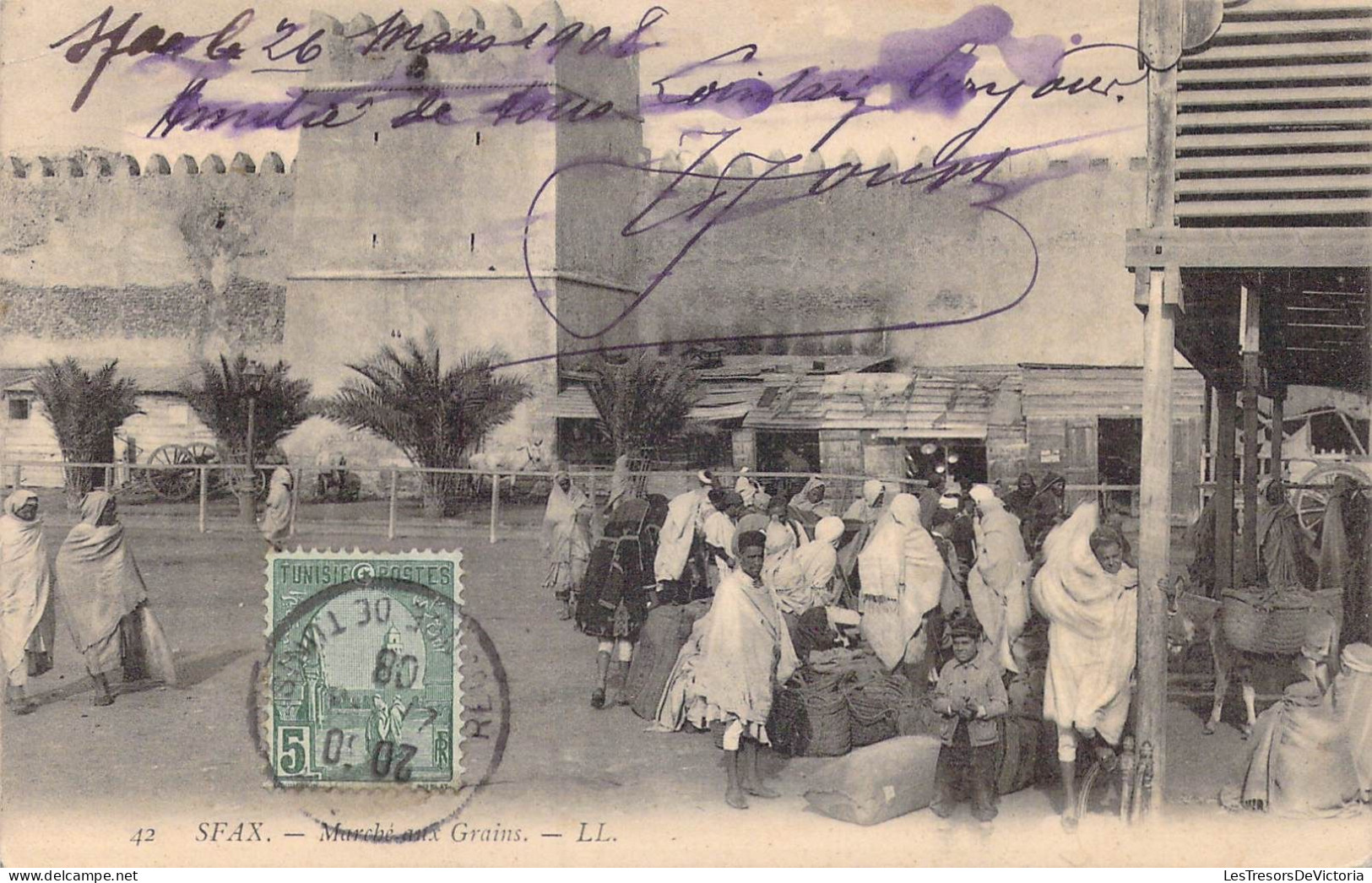 TUNISIE - Sfax - Marché Aux Grains - Carte Postale Ancienne - Tunisia