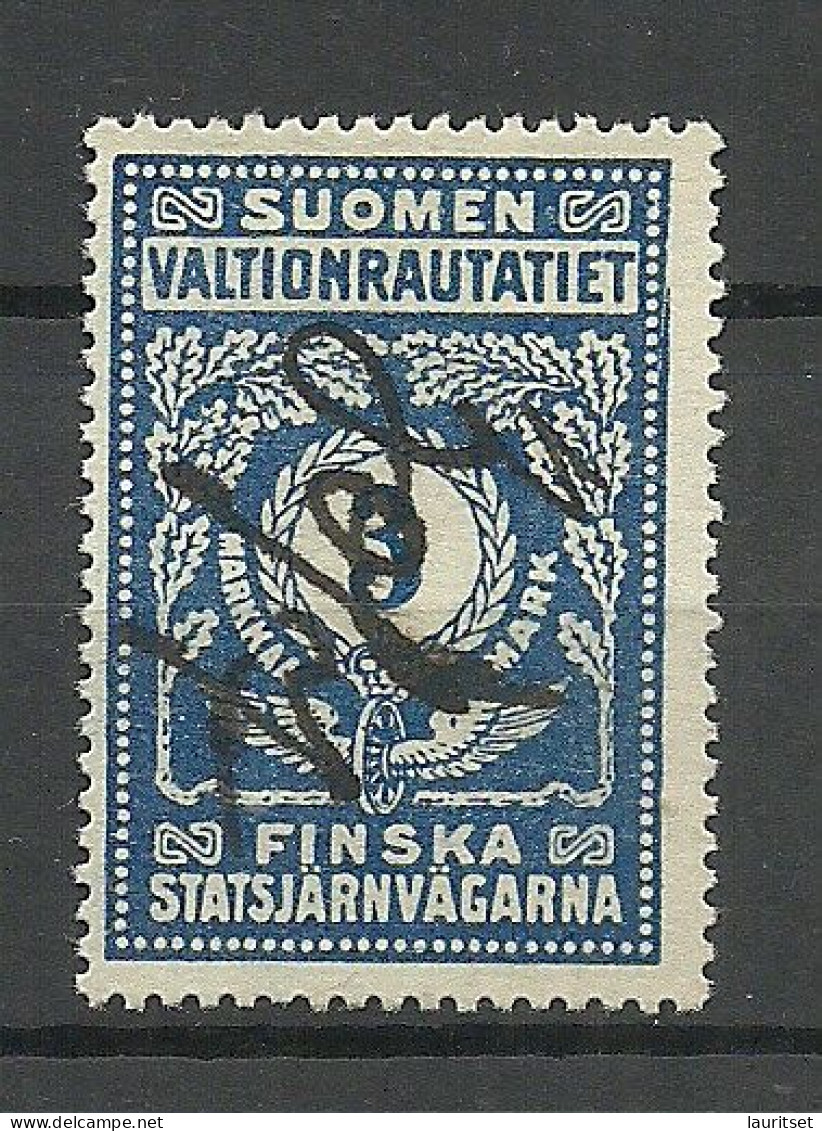 FINLAND FINNLAND 1918 Railway Stamp Eisenbahn Packetmarke 3 Mk. O - Parcel Post