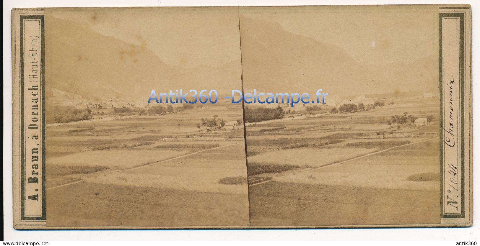Photographie Ancienne Vue Stéréoscopique Circa 1860 Vue De Chamonix Photographe Adolphe BRAUN - Stereoscoop