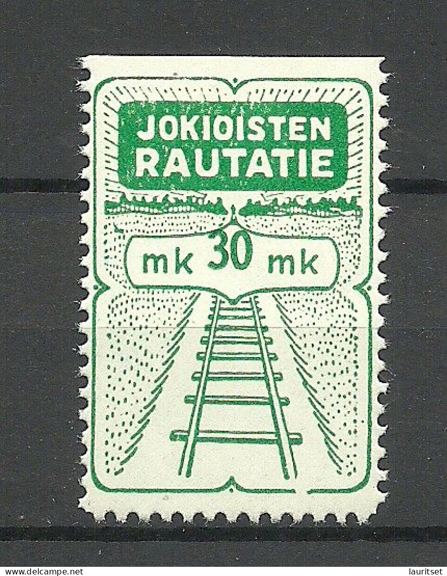 FINLAND FINNLAND 1950 JOKIOISTEN Railway Packet Stamp 30 MK MNH - Paquetes Postales