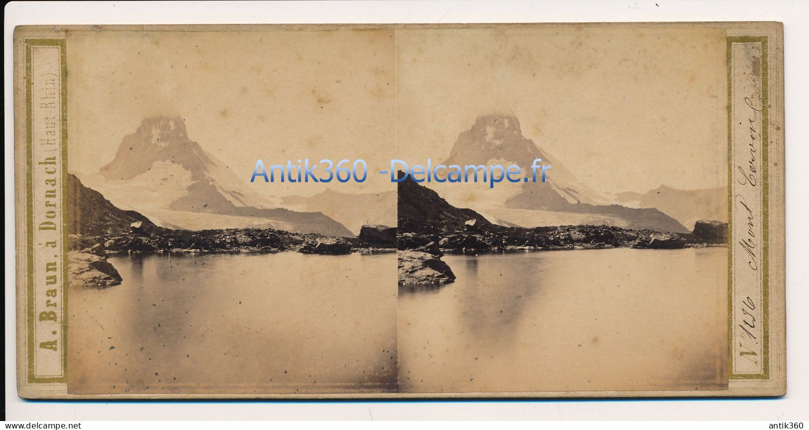 Photographie Ancienne Vue Stéréoscopique Circa 1860 Suisse Vue De Zermatt Photographe Adolphe BRAUN - Fotos Estereoscópicas