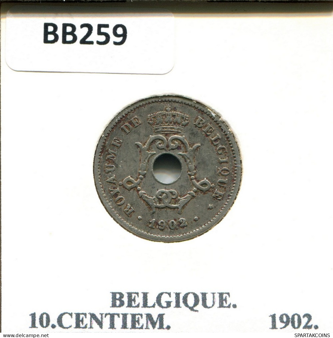 10 CENTIMES 1902 FRENCH Text BELGIQUE BELGIUM Pièce #BB259.F - 10 Cents