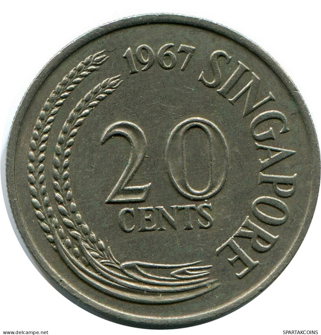 20 CENTS 1967 SINGAPOUR SINGAPORE Pièce #AR173.F - Singapour