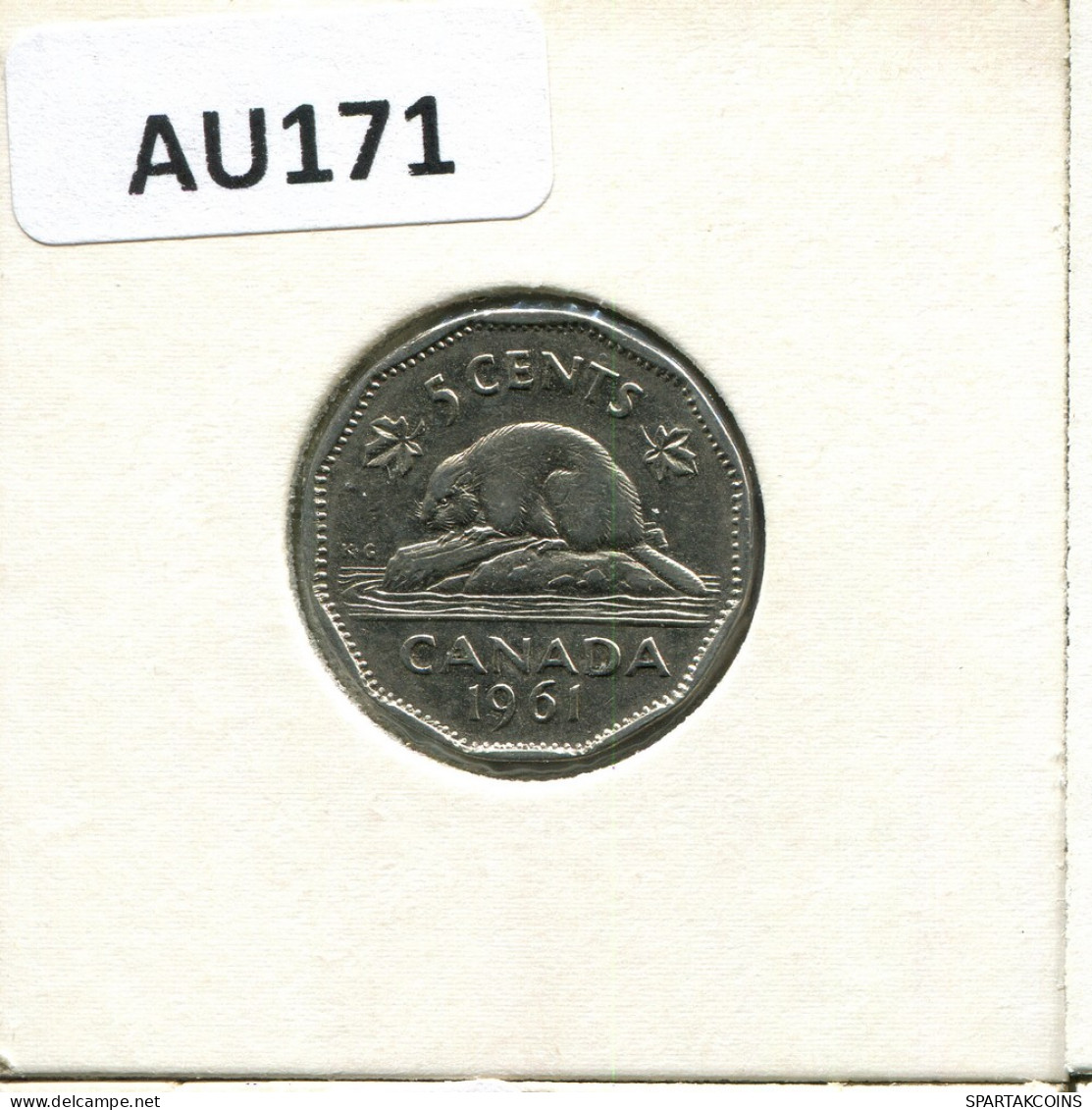 5 CENTS 1961 CANADA Pièce #AU171.F - Canada