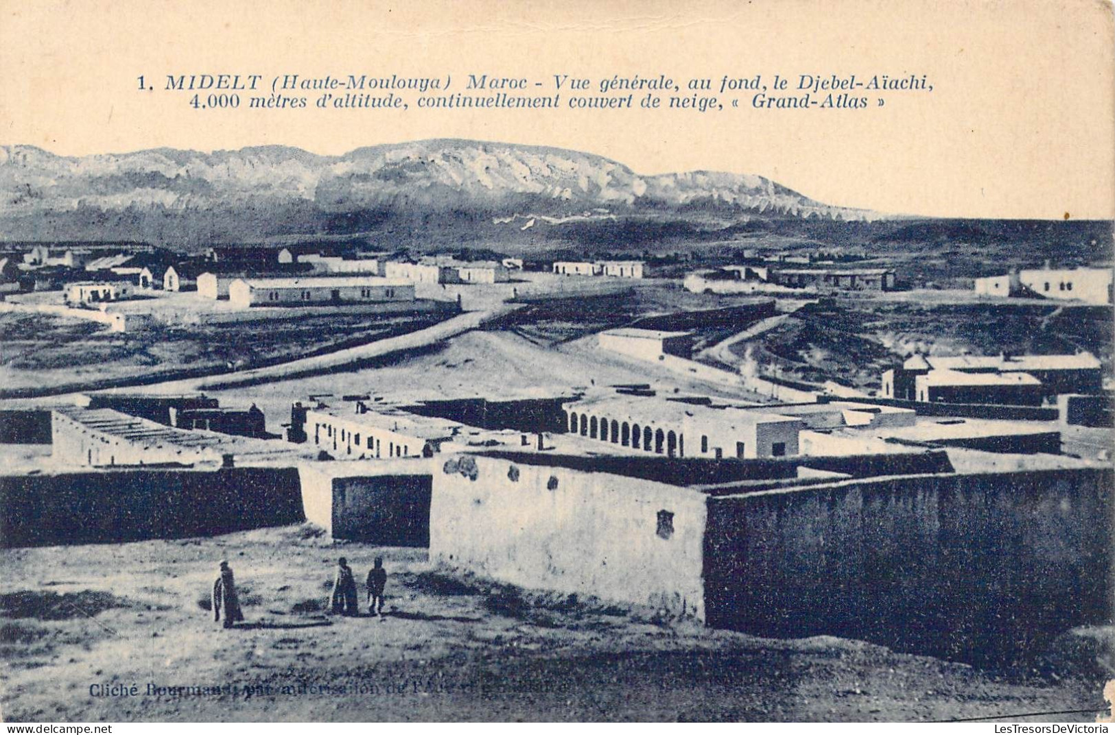 MAROC - Midelt - Vue Générale, Au Fond, Le Djebel-Aiachi - Carte Postale Ancienne - Autres & Non Classés