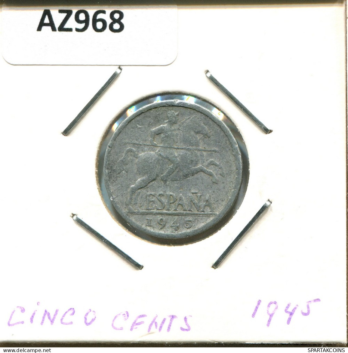 5 CENTIMOS 1945 ESPAGNE SPAIN Pièce #AZ968.F - 5 Centiemen