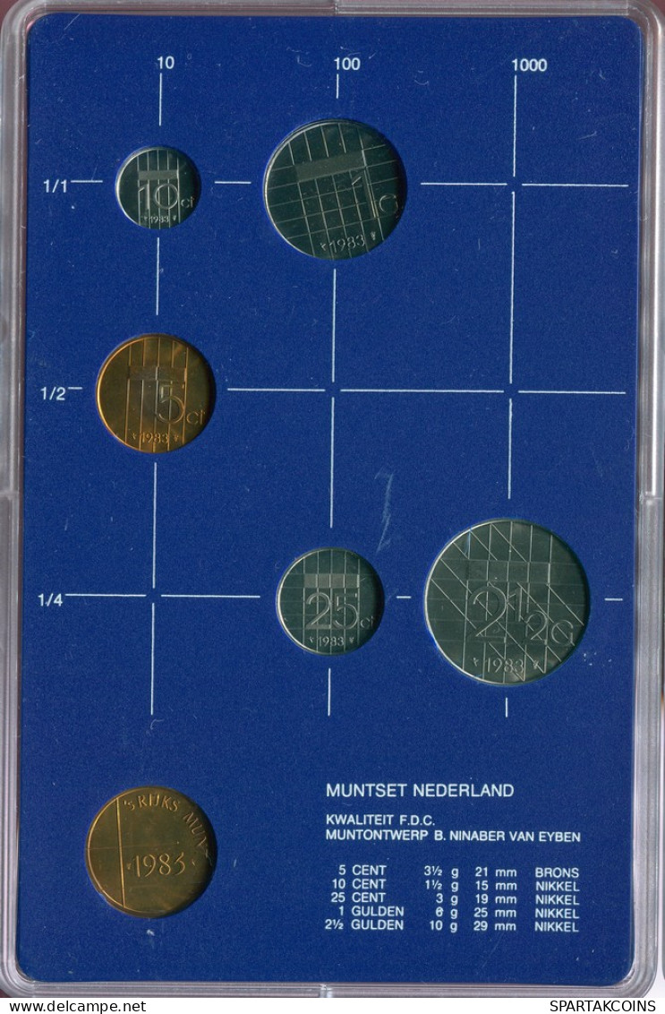 NEERLANDÉS NETHERLANDS 1983 MINT SET 5 Moneda + MEDAL #SET1093.5.E - Jahressets & Polierte Platten