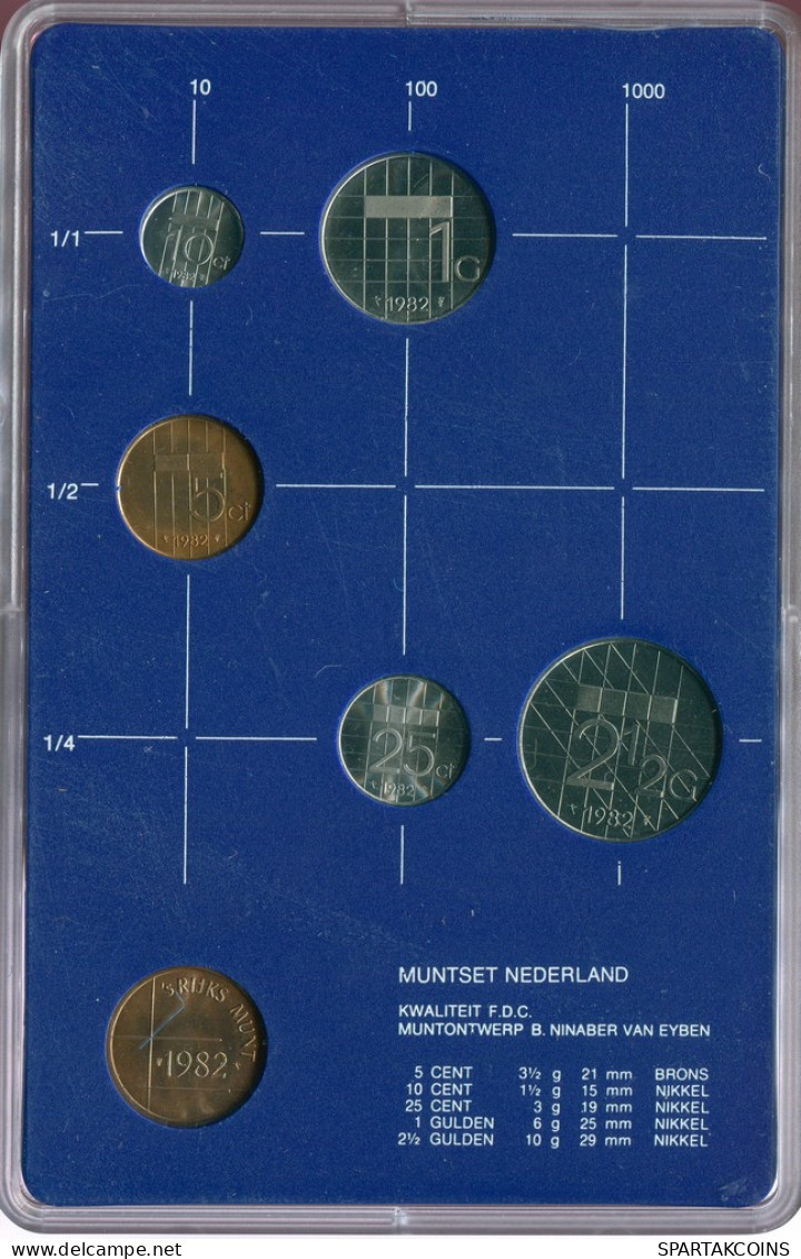 NEERLANDÉS NETHERLANDS 1982 MINT SET 5 Moneda + MEDAL #SET1092.2.E - [Sets Sin Usar &  Sets De Prueba