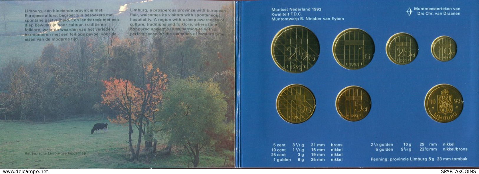 NEERLANDÉS NETHERLANDS 1993 MINT SET 6 Moneda + MEDAL #SET1113.7.E - Nieuwe Sets & Testkits