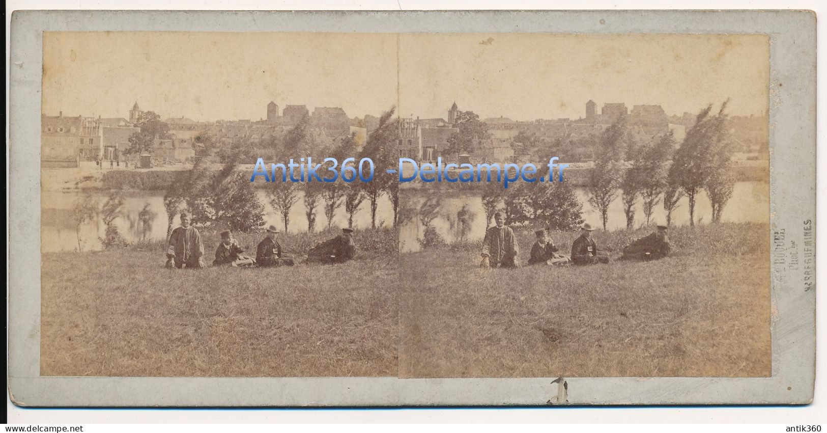 Photographie Ancienne Vue Stéréoscopique Circa 1860 SARREGUEMINES Vue Prise De La Prusse ? - Stereo-Photographie