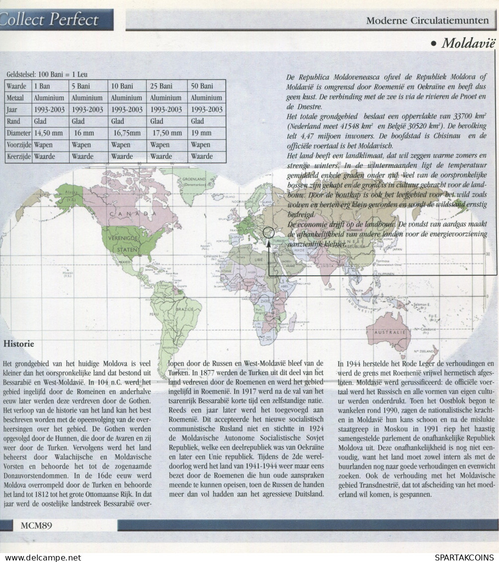 MOLDOVA 1993-2003 Moneda SET 1. 5. 10. 25. 50 BANI UNC #SET1161.5.E - Moldawien (Moldau)
