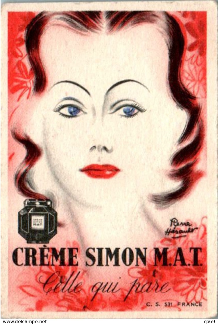 Carte Parfumée Crème Simon M.A.T. Femme Mode 时尚 Fashion ファッション En TB.Etat - Vintage (until 1960)