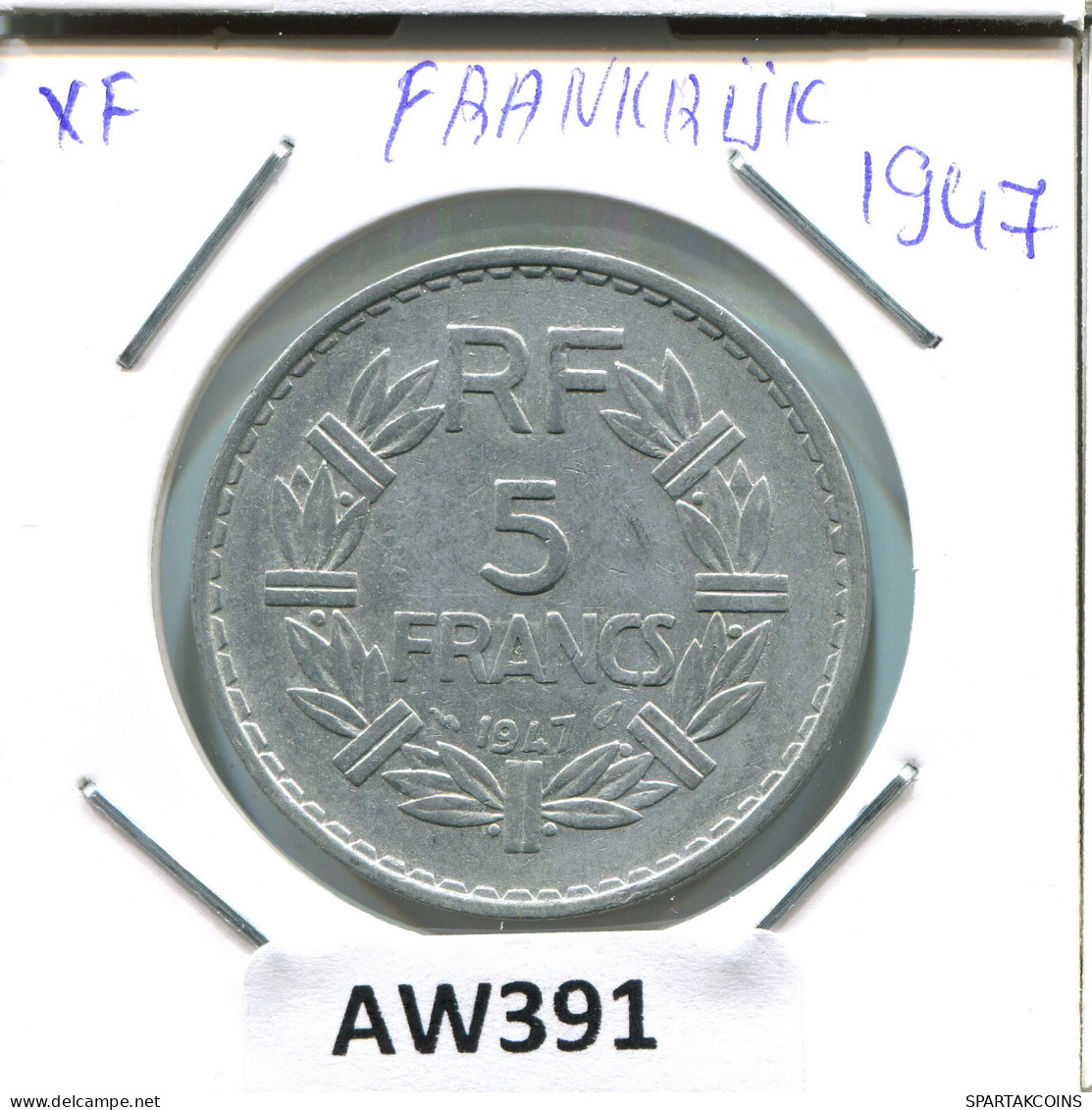 5 FRANCS 1947 FRANCIA FRANCE Moneda #AW391.E - 5 Francs