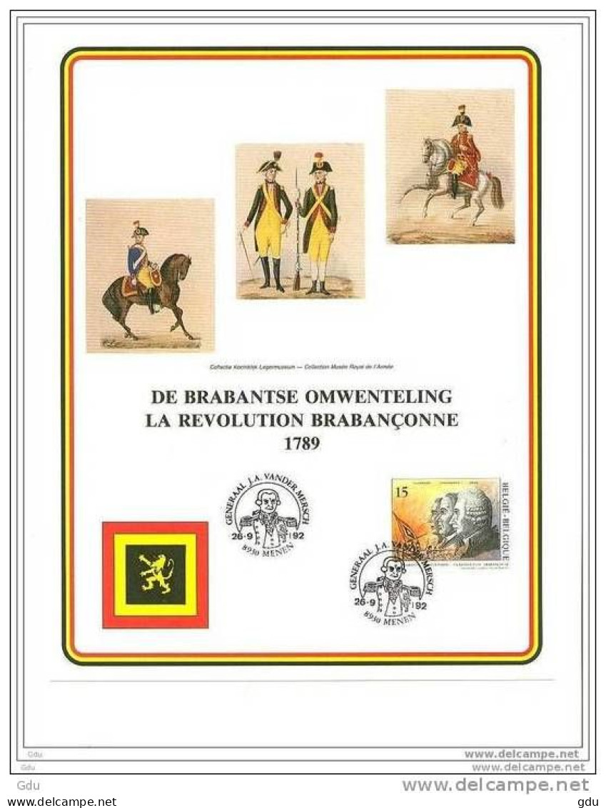 Belgique 1992 - 1 Feuillet (militaire) émis En Souvenir De La Révolution Brabançonne 1789 (superbe) - 1991-2000