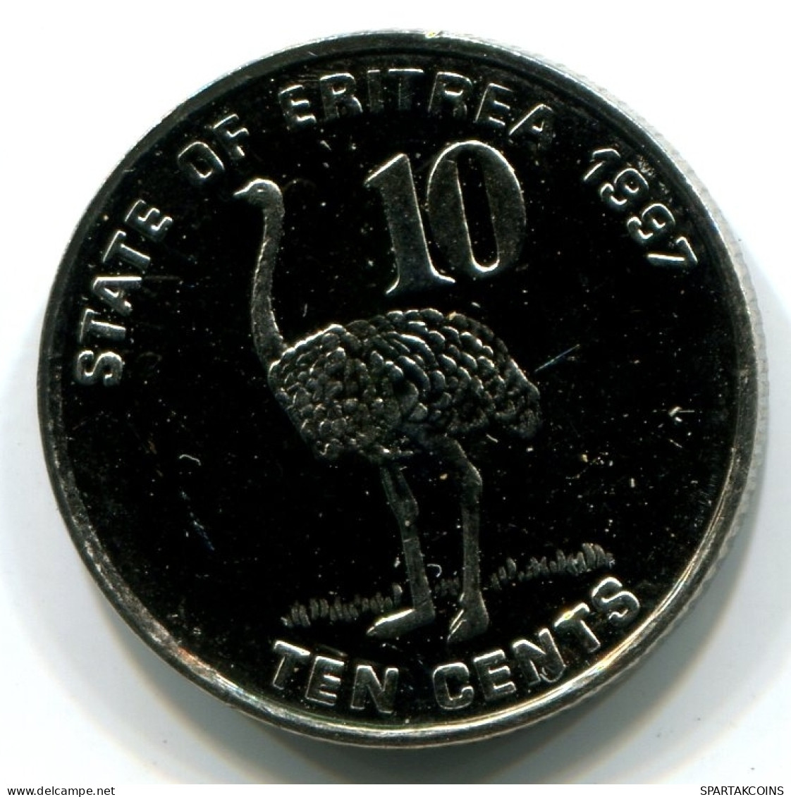 10 CENTS 1997 ERITREA UNC Bird Ostrich Coin #W11348.U - Erythrée