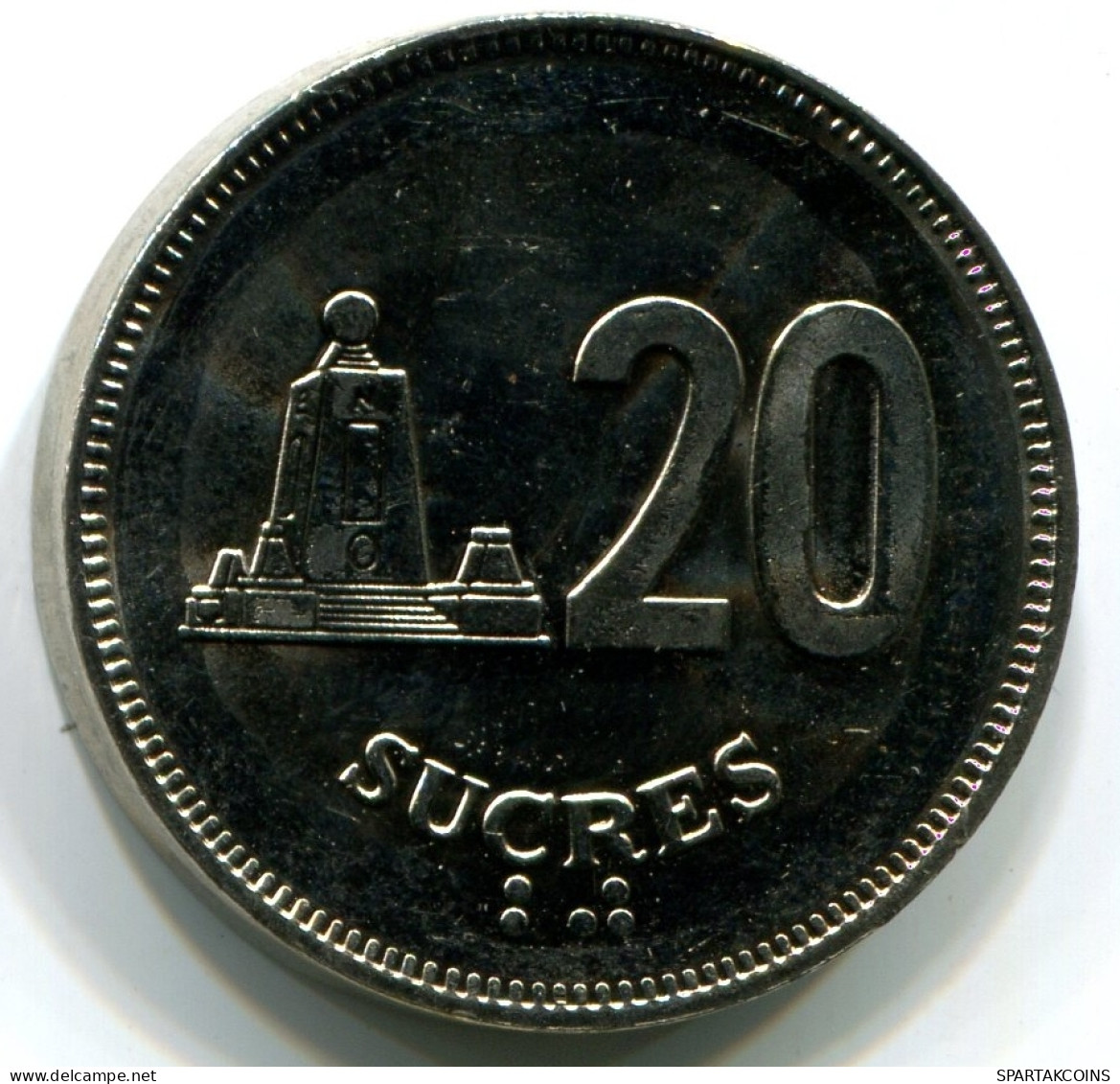 20 SUCRE 1991 ECUADOR UNC Coin #W11118.U - Equateur