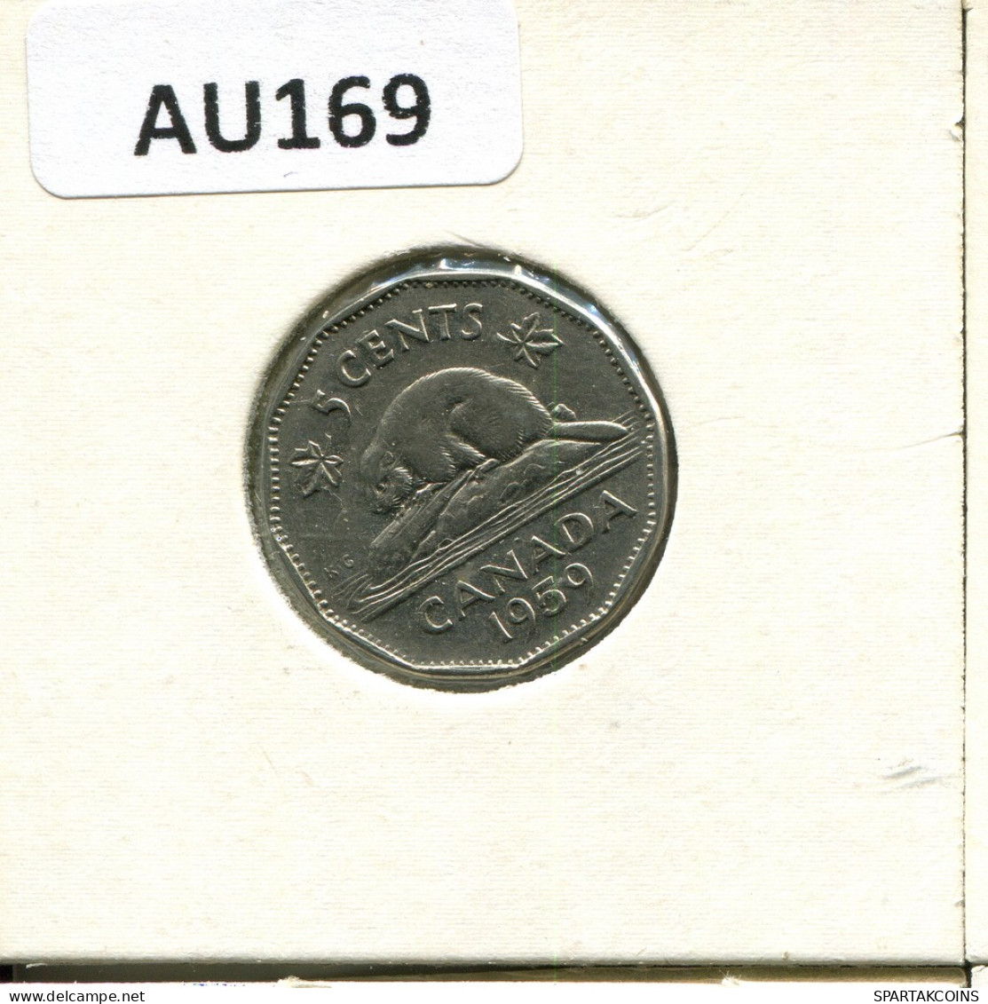 5 CENTS 1959 CANADA Coin #AU169.U - Canada