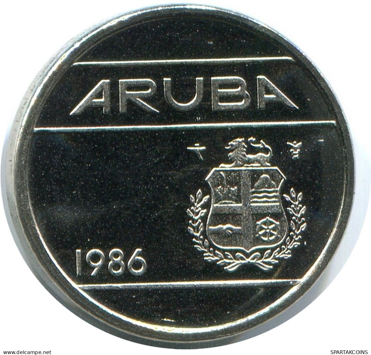 5 CENTS 1986 ARUBA Coin (From BU Mint Set) #AH111.U - Aruba