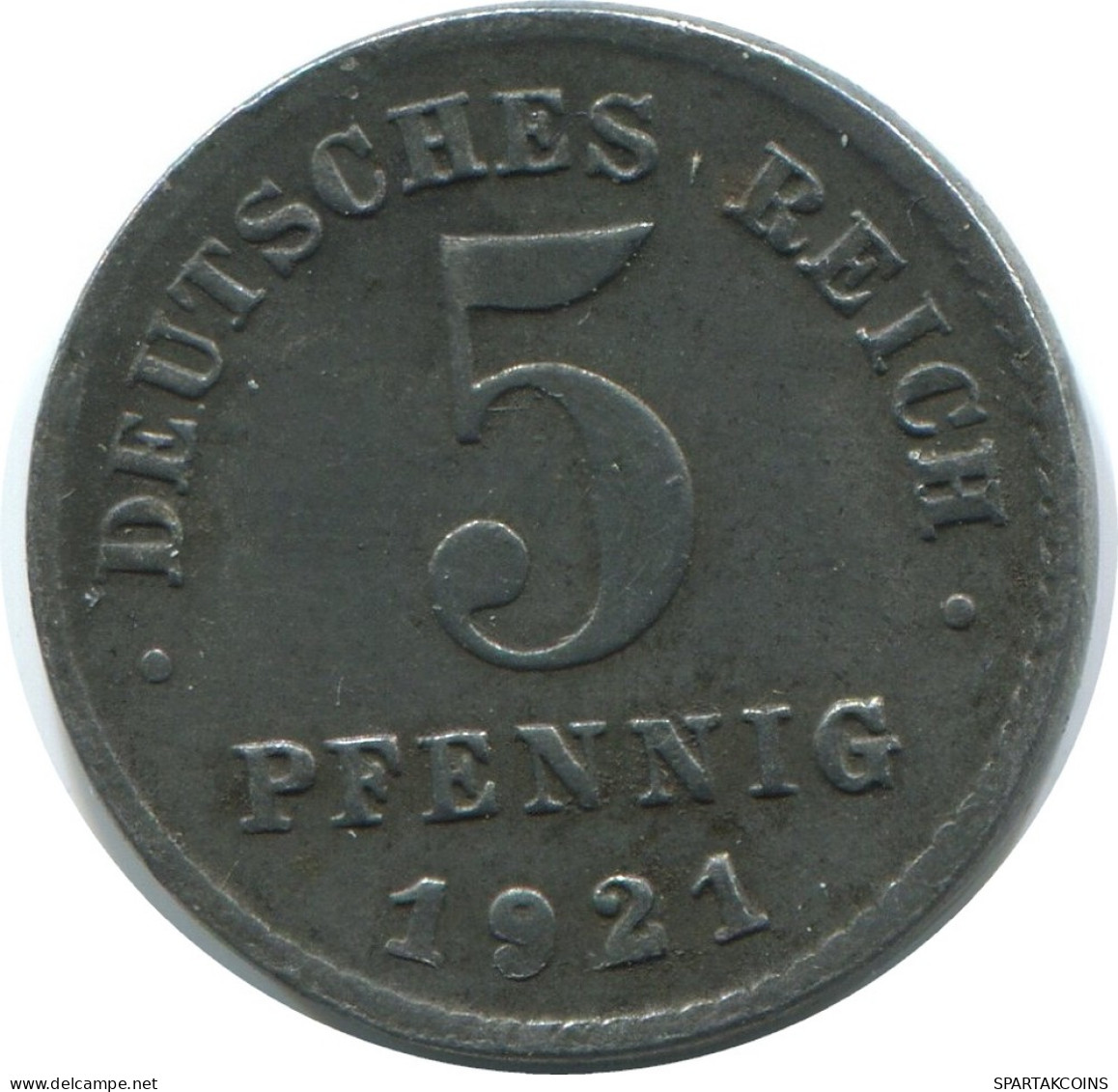 5 PFENNIG 1921 D GERMANY Coin #AE291.U - 5 Rentenpfennig & 5 Reichspfennig