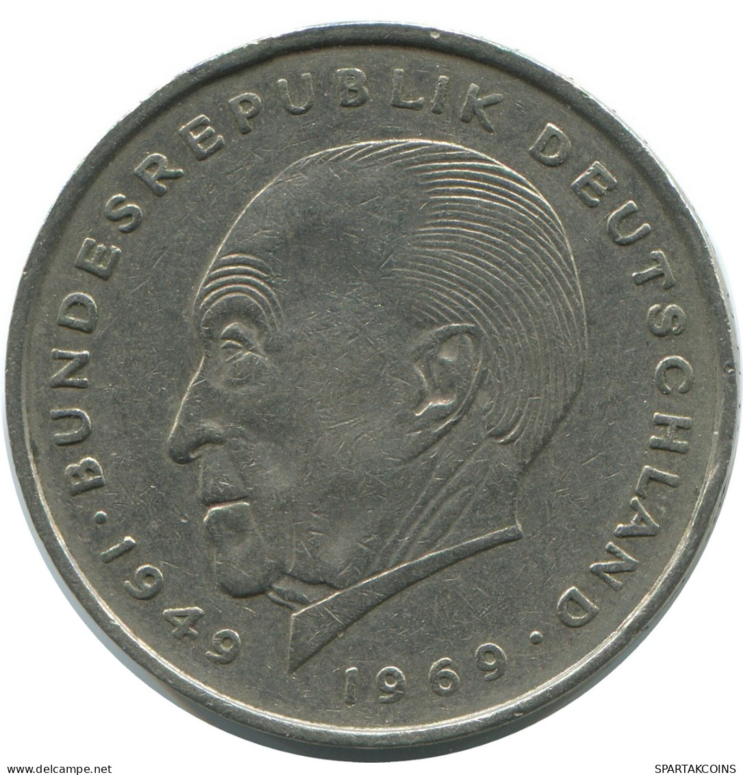 2 DM 1971 J K.ADENAUER WEST & UNIFIED GERMANY Coin #AG282.3.U - 2 Marcos