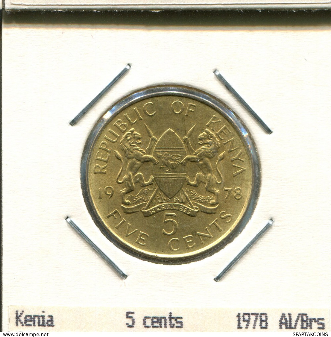 5 CENTS 1978 KENYA Coin #AS330.U - Kenya