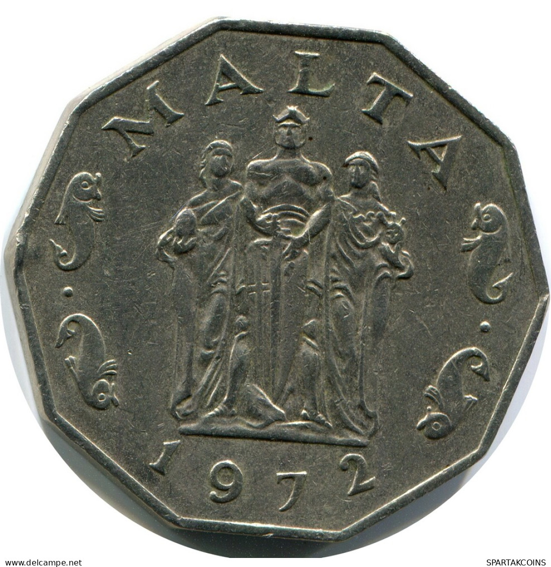 50 CENTS 1972 MALTA Coin #AZ313.U - Malte