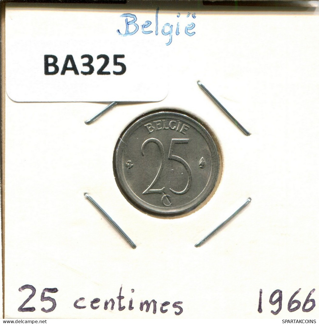 25 CENTIMES 1966 DUTCH Text BELGIUM Coin #BA325.U - 25 Cents