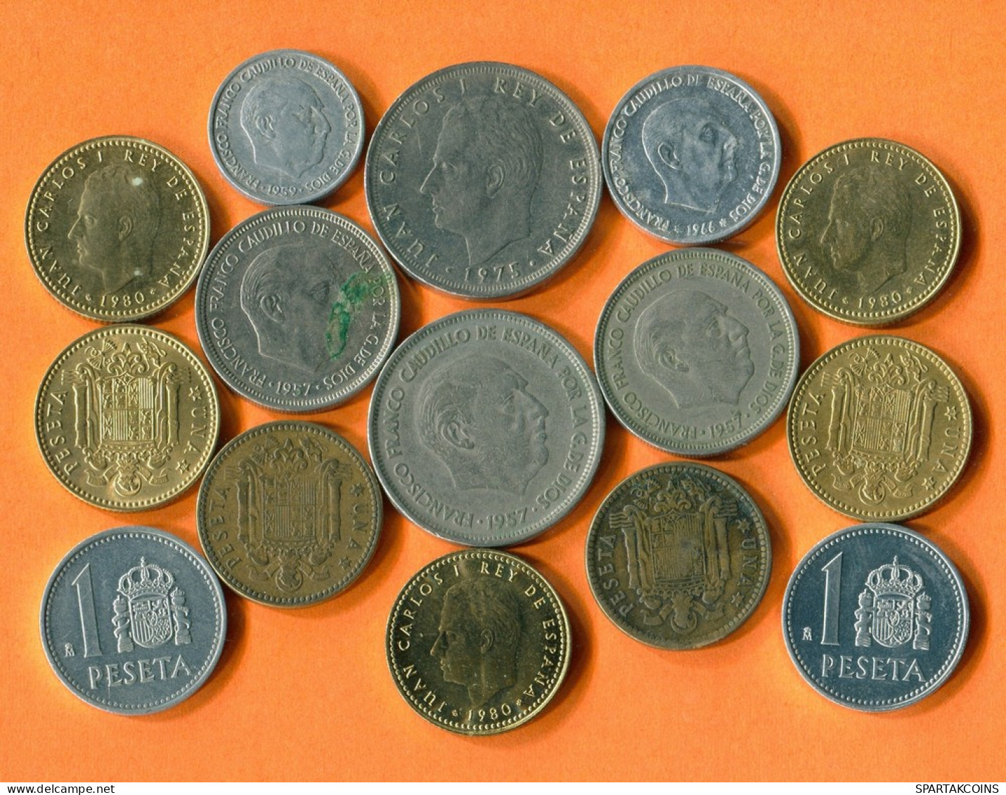 SPAIN Coin SPANISH Coin Collection Mixed Lot #L10230.1.U -  Collections