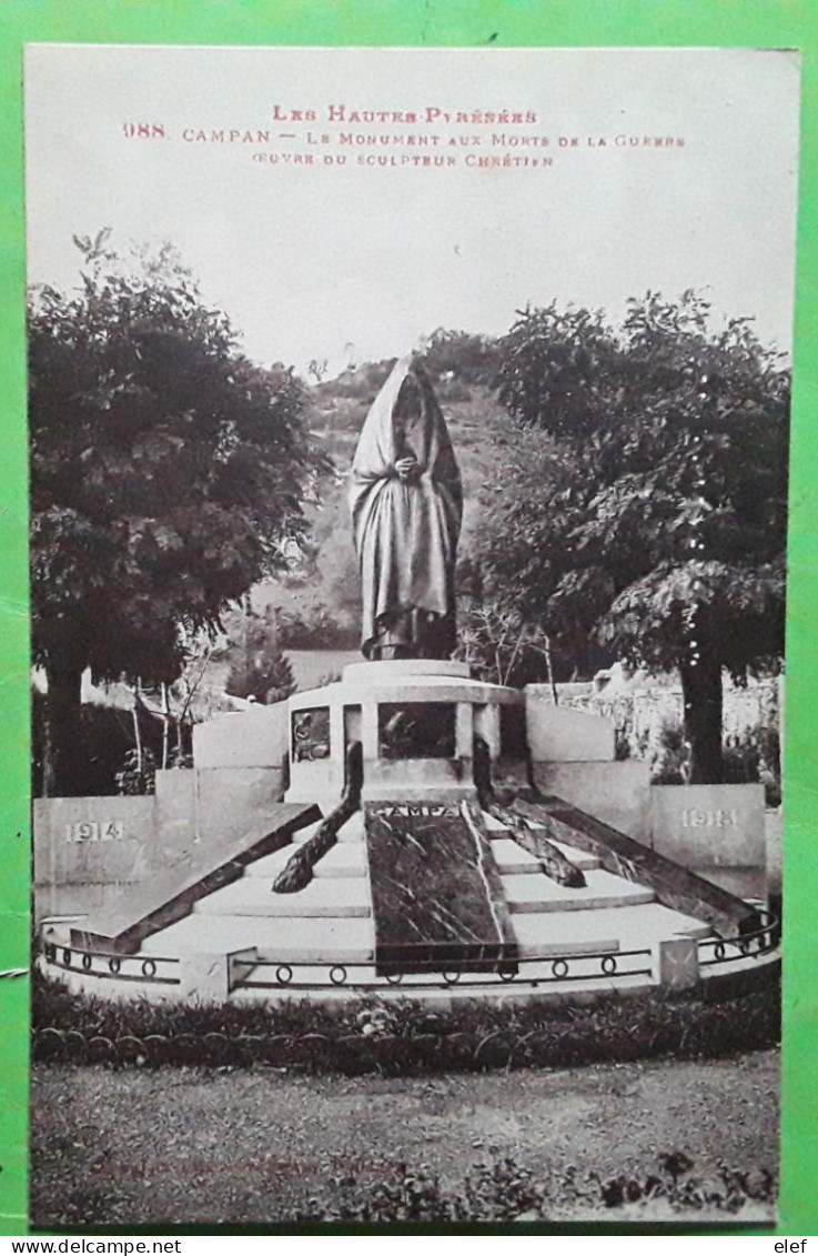 CAMPAN Hautes Pyrénées Monument Aux Morts De La Guerre ( 1914 - 1918,)  Oeuvre Du Sculpteur Chrétien Ed Labouche, TB - Monuments Aux Morts