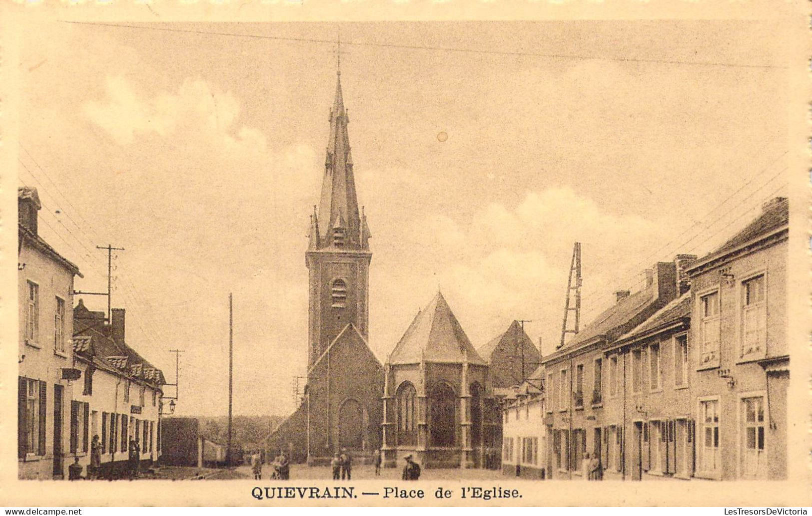 BELGIQUE - Quiévrain - Place De L'Eglise - Carte Postale Ancienne - Quiévrain