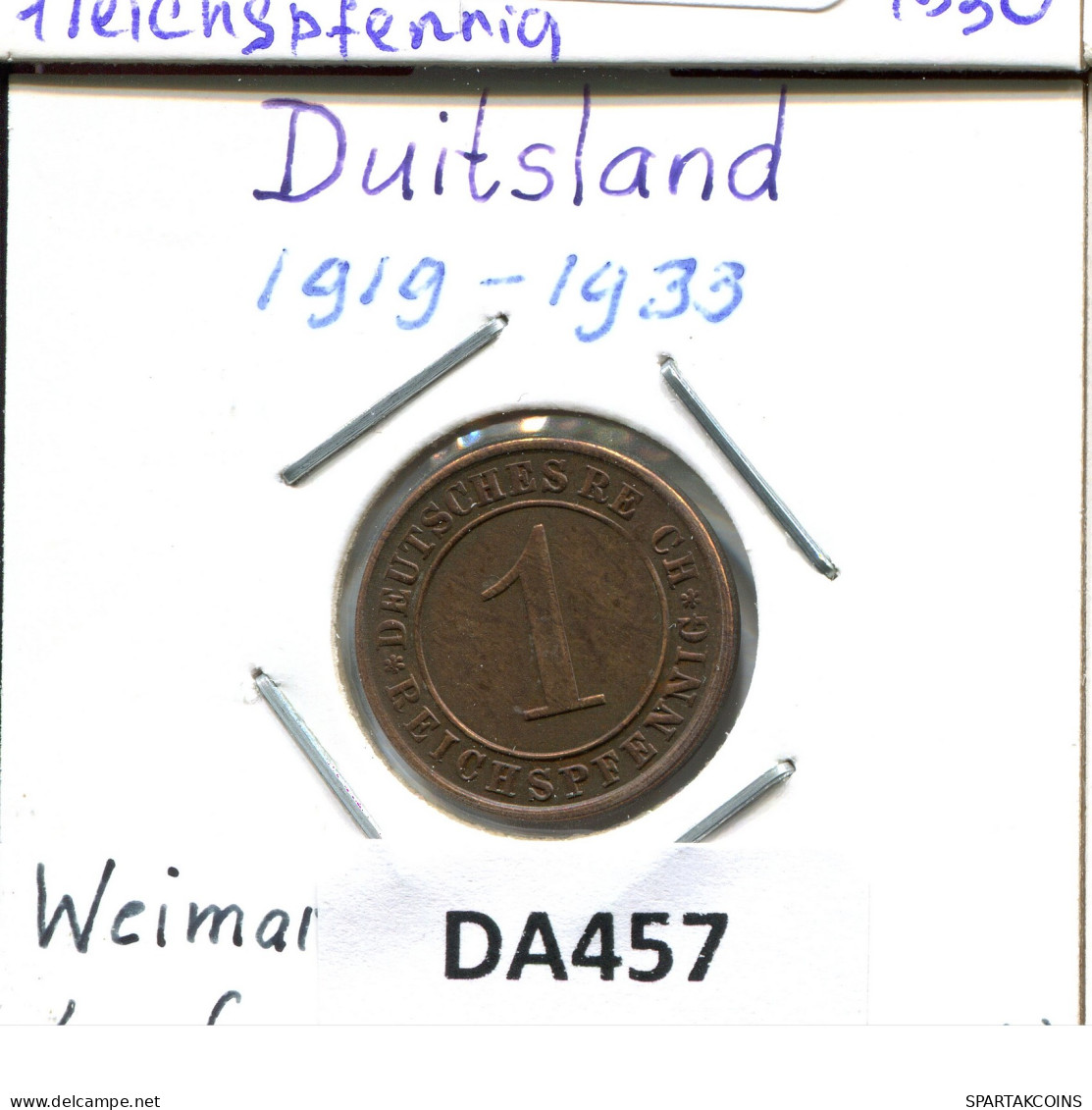 1 RENTENPFENNIG 1931 A GERMANY Coin #DA457.2.U - 1 Rentenpfennig & 1 Reichspfennig