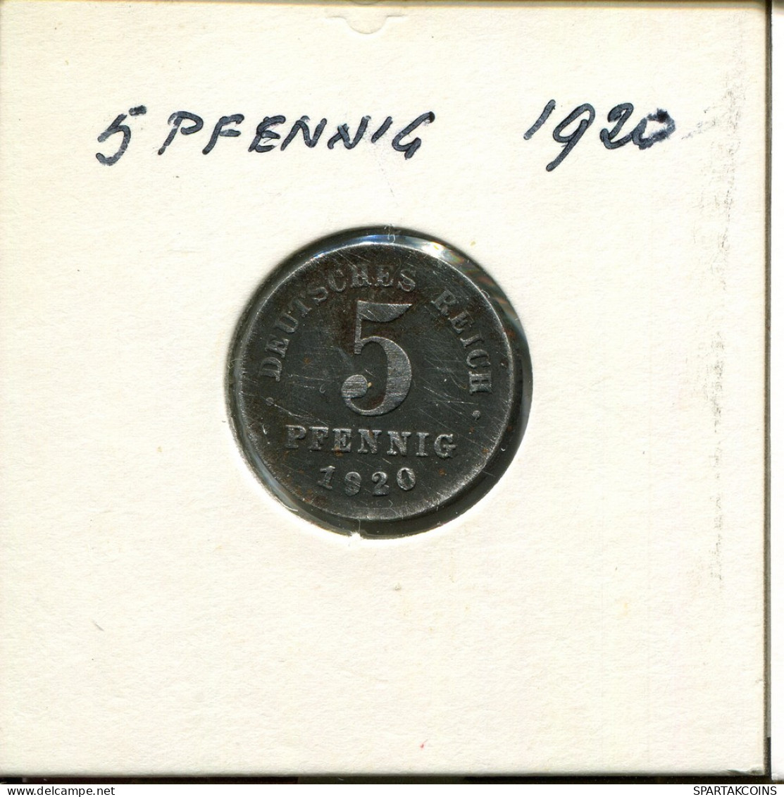 5 PFENNIG 1920 GERMANY Coin #AR325.U - 5 Rentenpfennig & 5 Reichspfennig