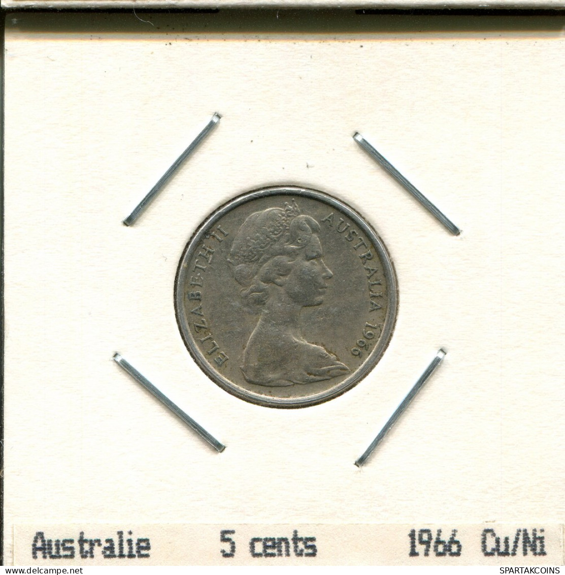 5 CENTS 1966 AUSTRALIEN AUSTRALIA Münze #AS258.D - 5 Cents