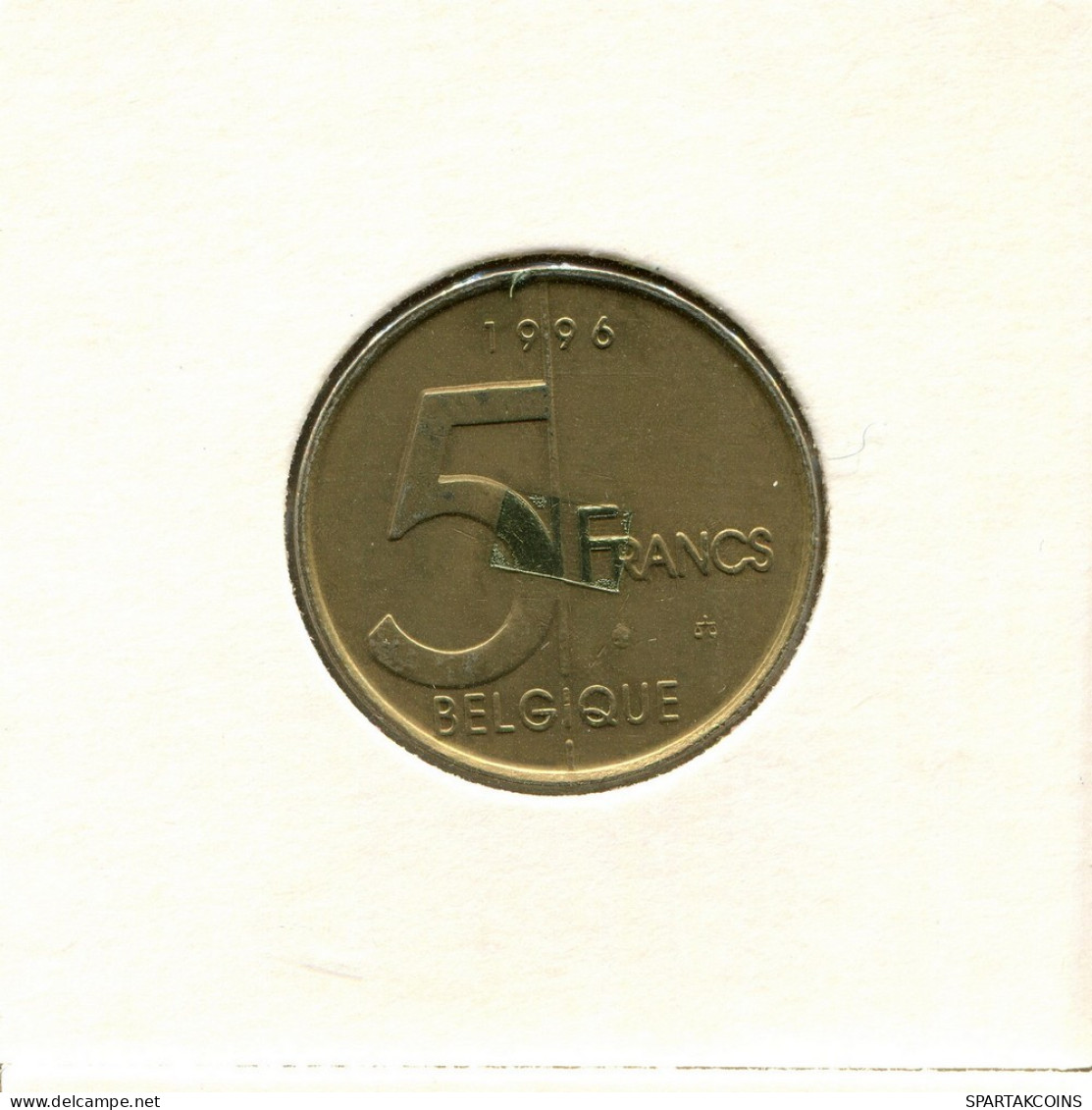 5 FRANCS 1996 Französisch Text BELGIEN BELGIUM Münze #BB352.D - 5 Francs