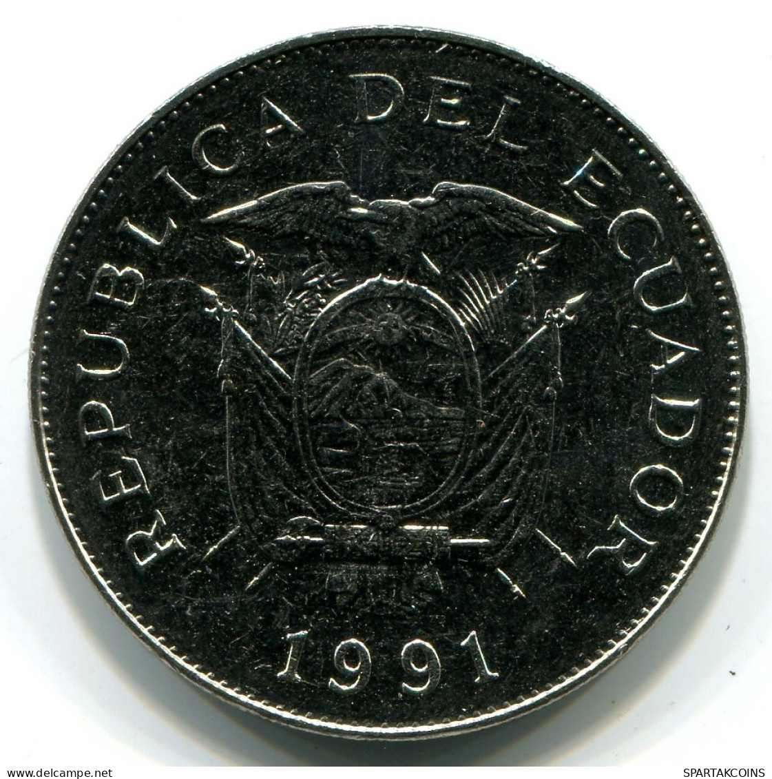 50 SUCRE 1991 ECUADOR UNC Münze #W10992.D - Ecuador