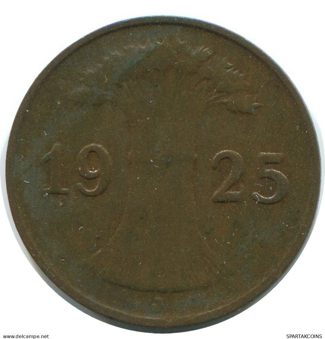 1 REICHSPFENNIG 1925 J DEUTSCHLAND Münze GERMANY #AE219.D - 1 Rentenpfennig & 1 Reichspfennig