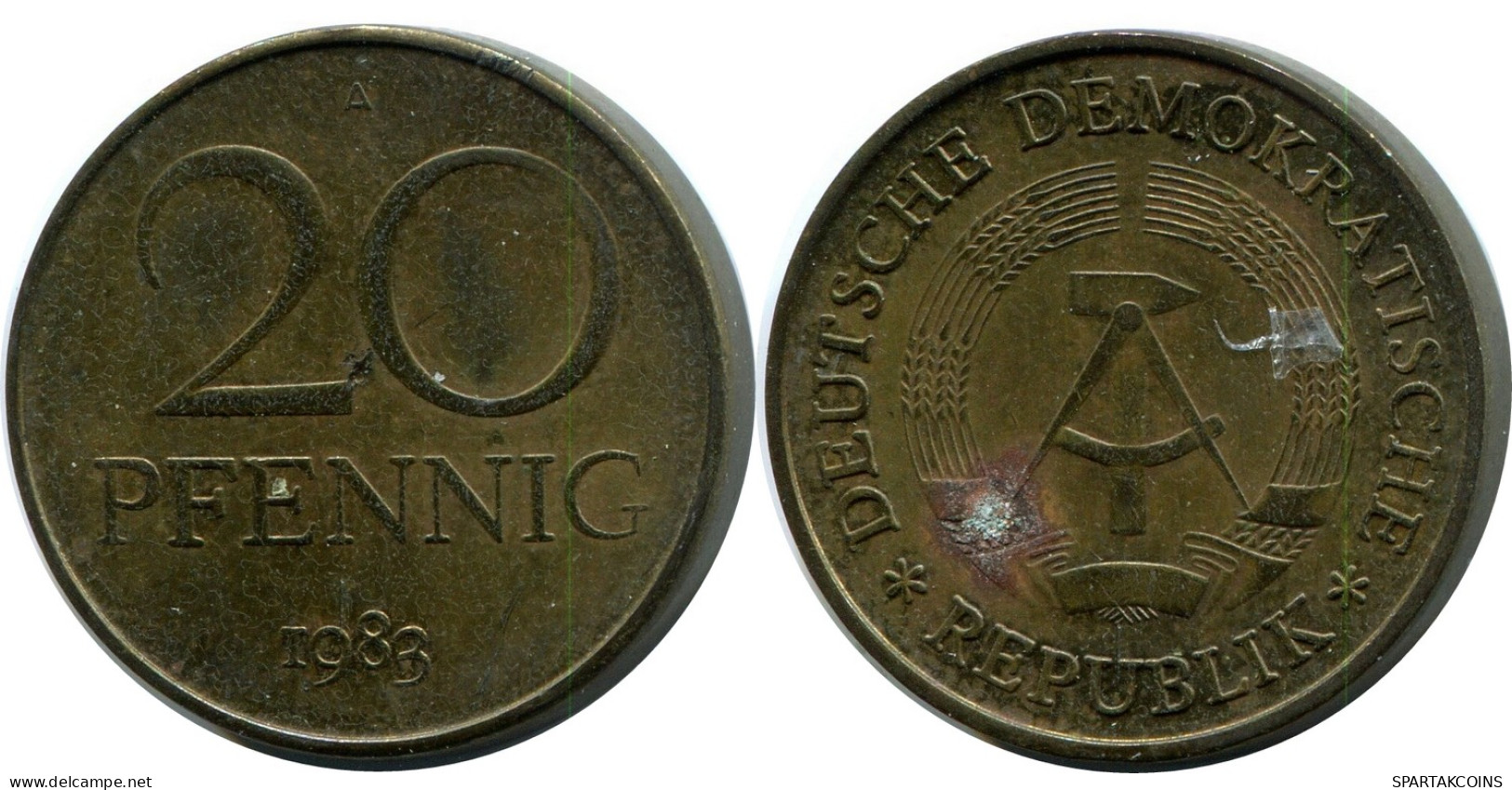 20 PFENNIG 1983 DDR EAST DEUTSCHLAND Münze GERMANY #DB102.D - 20 Pfennig