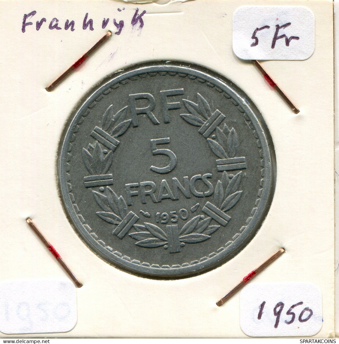 5 FRANCS 1950 FRANKREICH FRANCE Französisch Münze #AM630.D - 5 Francs