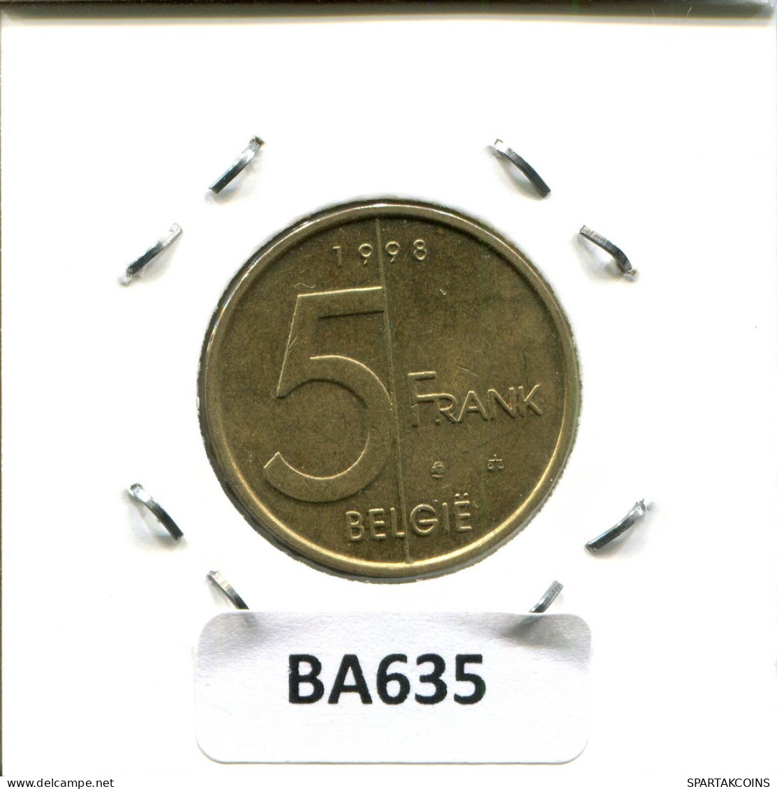 5 FRANCS 1998 BELGIEN BELGIUM Münze DUTCH Text #BA635.D - 5 Frank