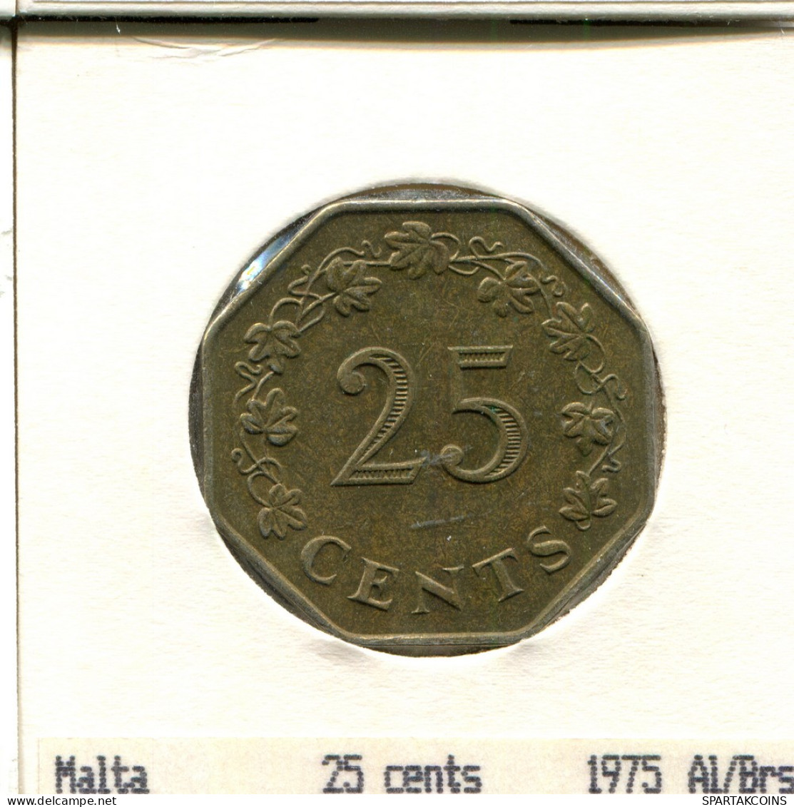 25 CENTS 1975 MALTA Münze #AS627.D - Malte