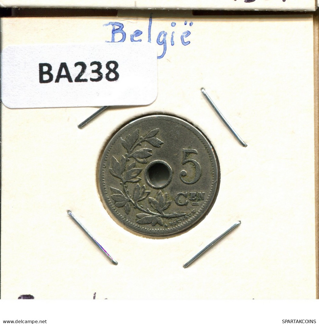 5 CENTIMES 1905 DUTCH Text BELGIEN BELGIUM Münze #BA238.D - 5 Cent