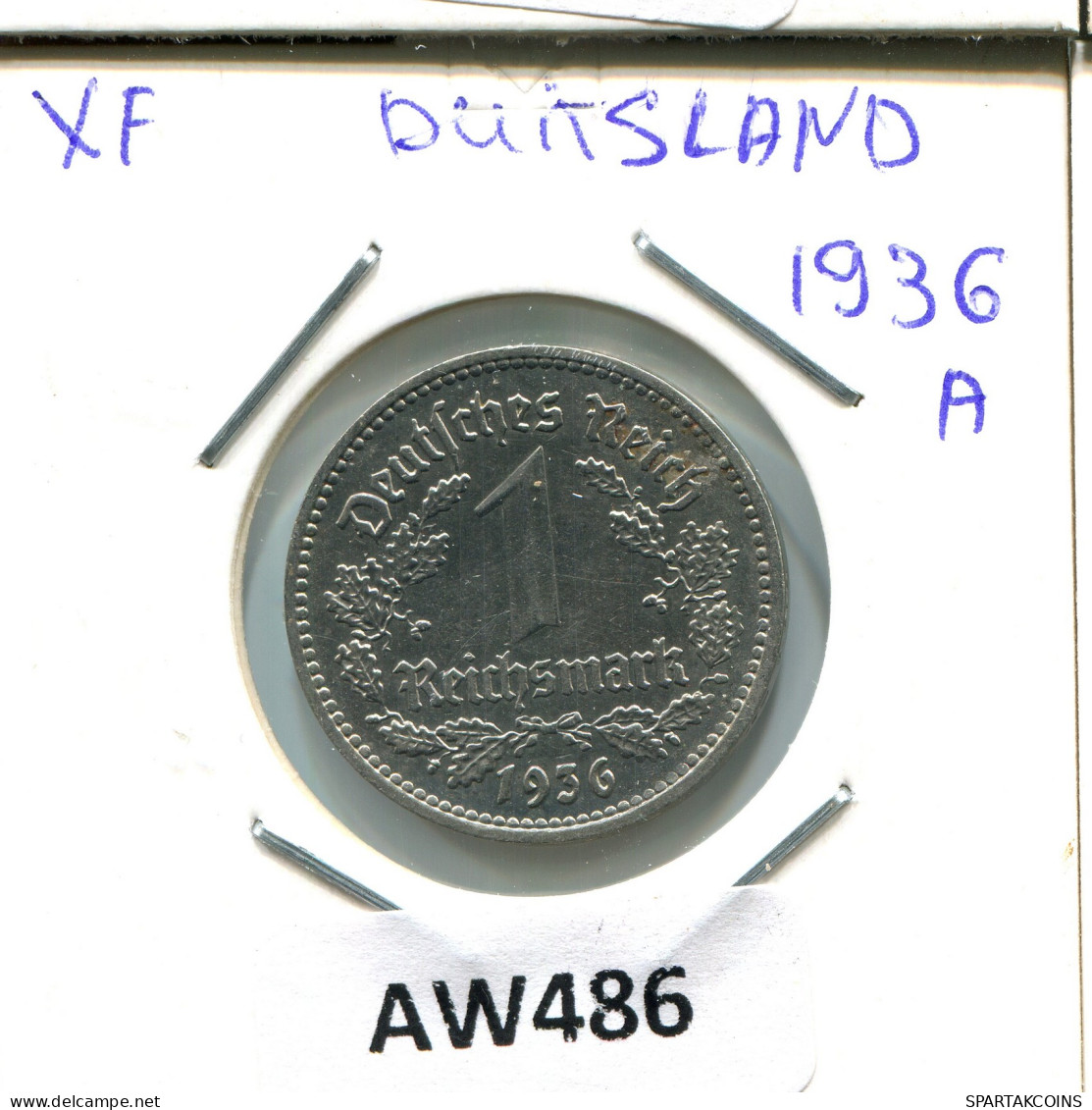 1 REISCHMARK 1936 A DEUTSCHLAND Münze GERMANY #AW486.D - 1 Reichsmark