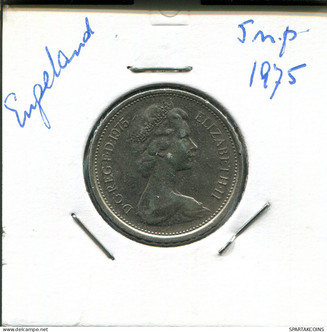 5 NEW PENCE 1975 UK GROßBRITANNIEN GREAT BRITAIN Münze #AN598.D - 5 Pence & 5 New Pence