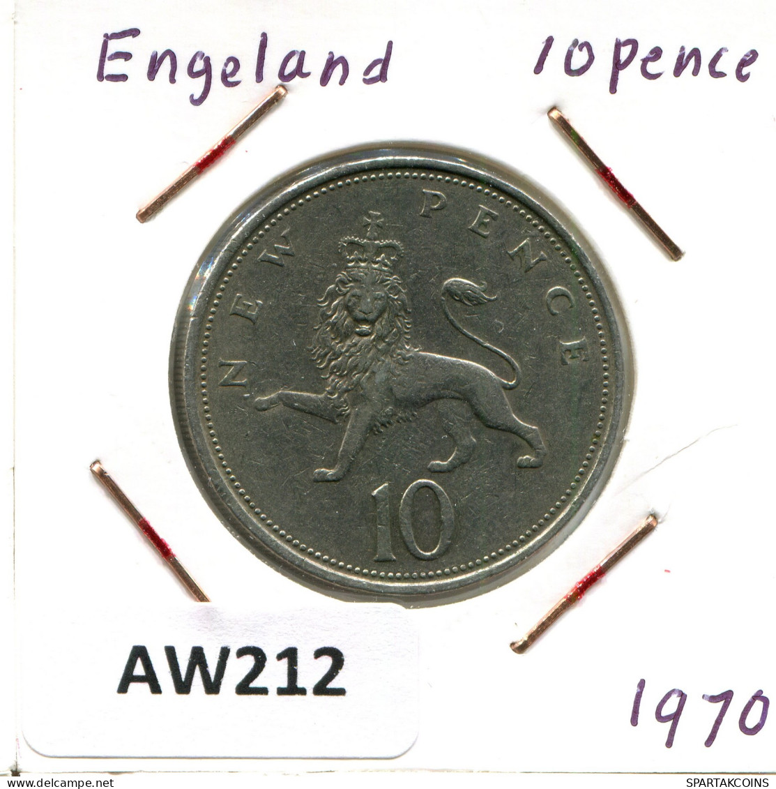 10 PENCE 1970 UK GROßBRITANNIEN GREAT BRITAIN Münze #AW212.D - 10 Pence & 10 New Pence