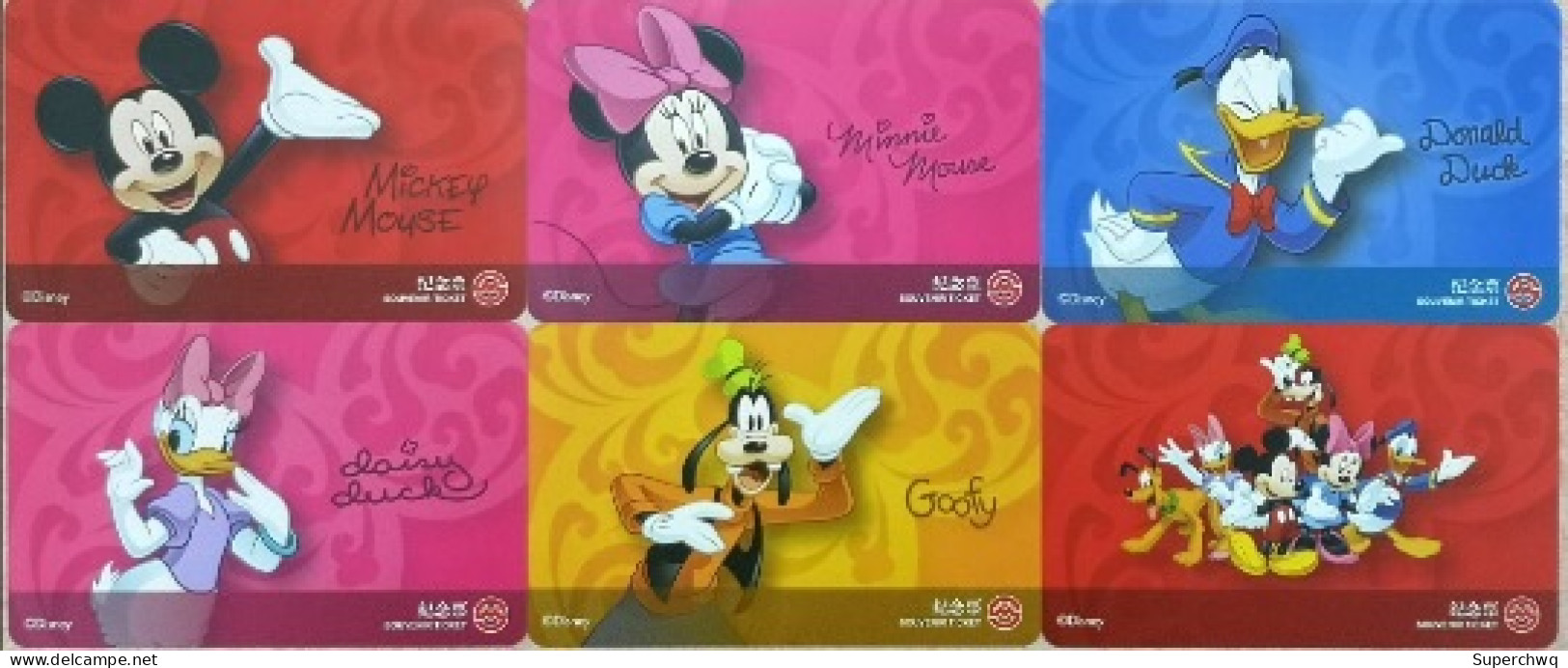 China Shanghai Metro One-way Card/one-way Ticket/subway Card,Disney Ink Chine / Disney Classics，11 Pcs - World