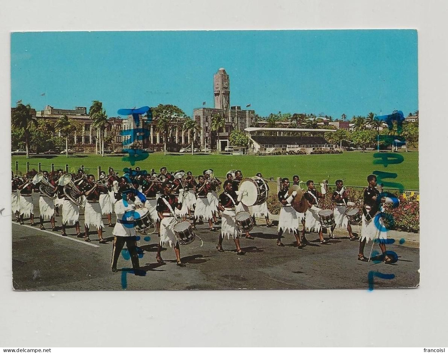 Fidji Police Band. Orchestre. Grosse Caisse, Saxophone, ... - Fidji