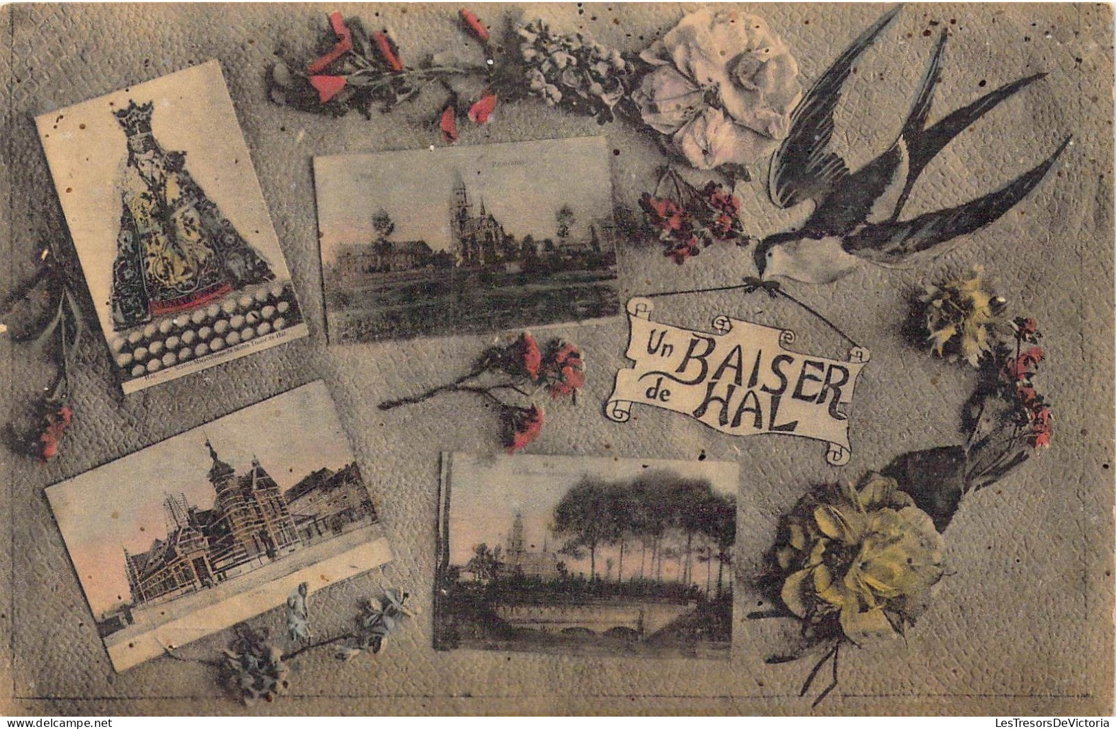 BELGIQUE - Hal - Un Baiser De Hal - Fleurs - Carte Postale Ancienne - Halle