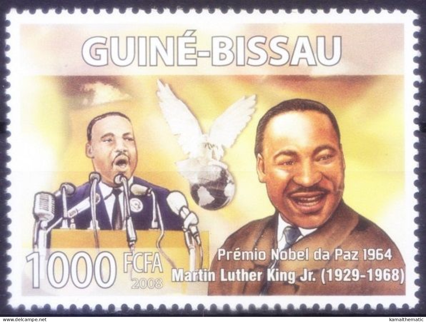 Martin Luther King Nobel Peace Winner, Guinea Bissau 2008 MNH - Martin Luther King
